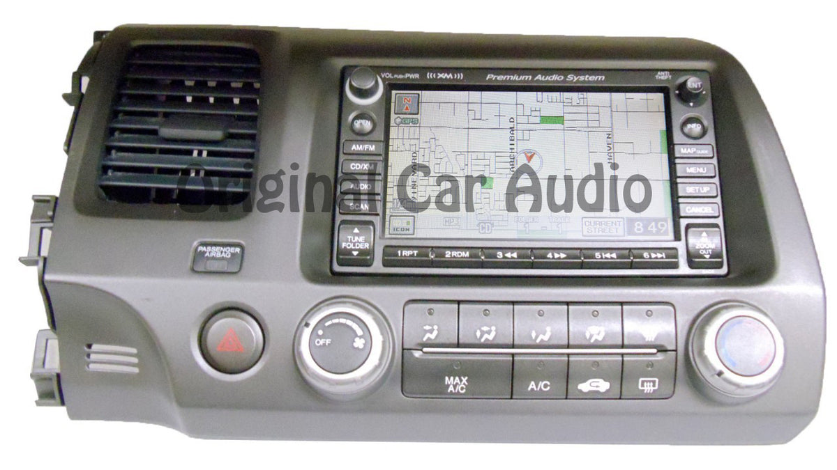 2007 2008 2009 Honda CIVIC Touch Screen Navigation XM Radio 6 Disc CD Changer with Climate Control BEZEL