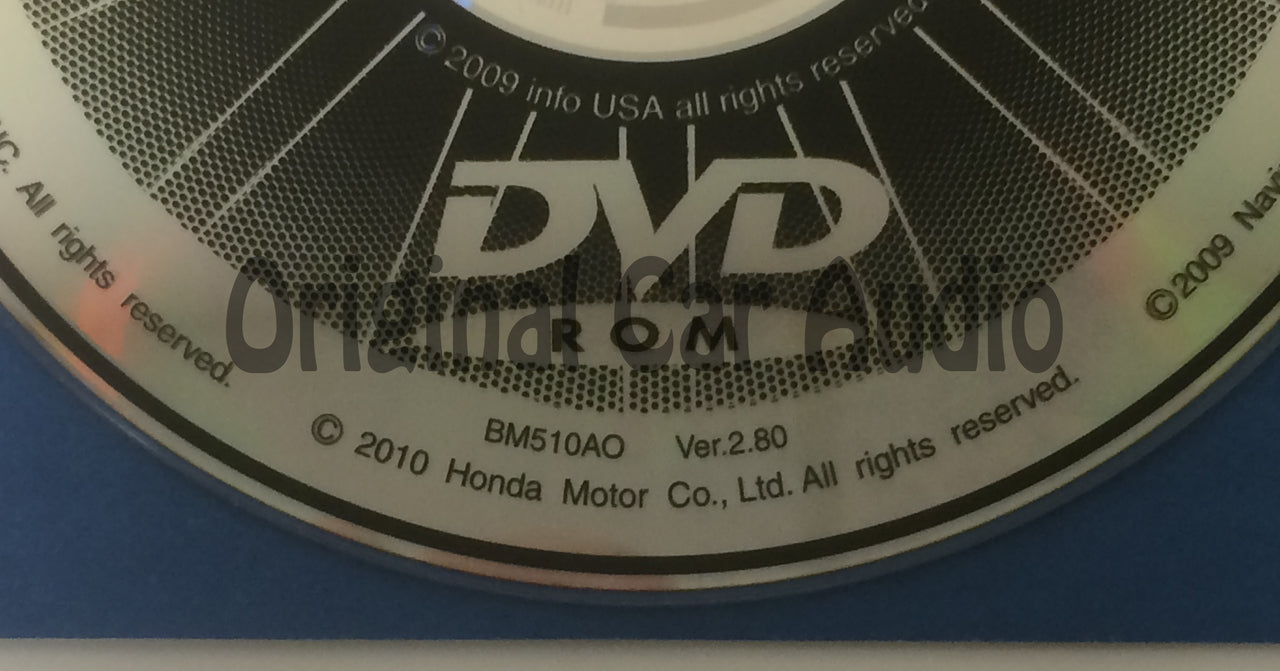Acura Honda Satellite Navigation System GPS DVD Drive Disc BM510AO Ver. 2.80