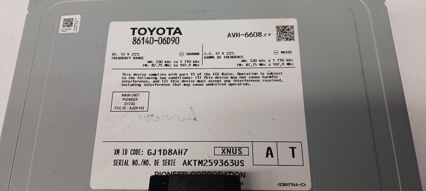 2021 - 2022 Toyota Camry Corolla OEM Navigation 7" Touch Screen Receiver