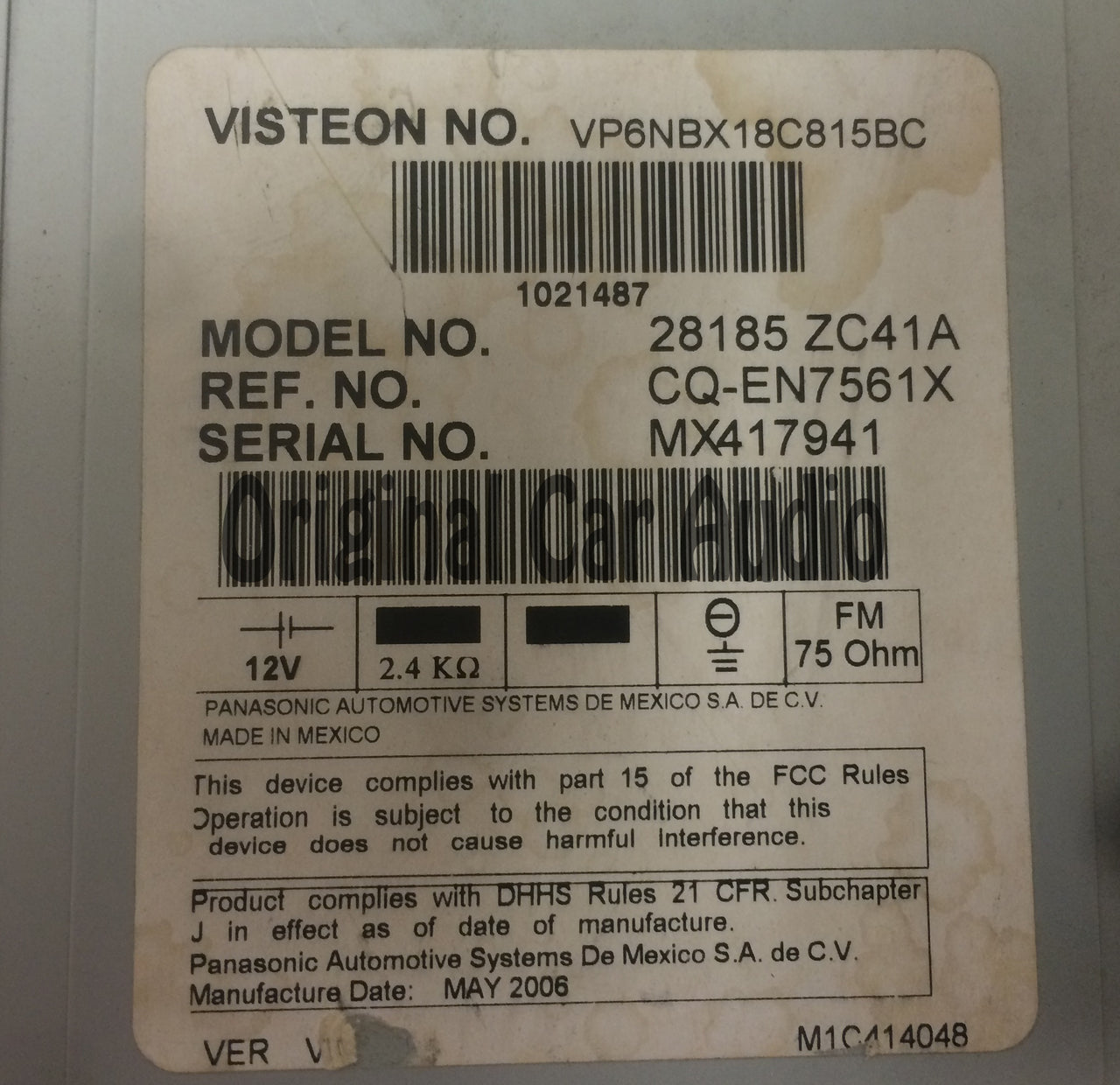 NISSAN Armada INFINITI QX56 MP3 BOSE Radio 6 Disc CD Changer