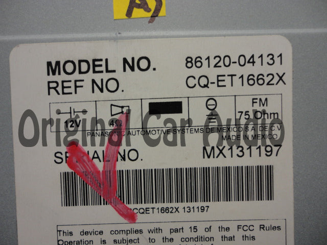 TOYOTA Tacoma Radio Stereo 6 Disc Changer CD Player A51837 2005 2006 2007 2008 2009 2010 2011 OEM