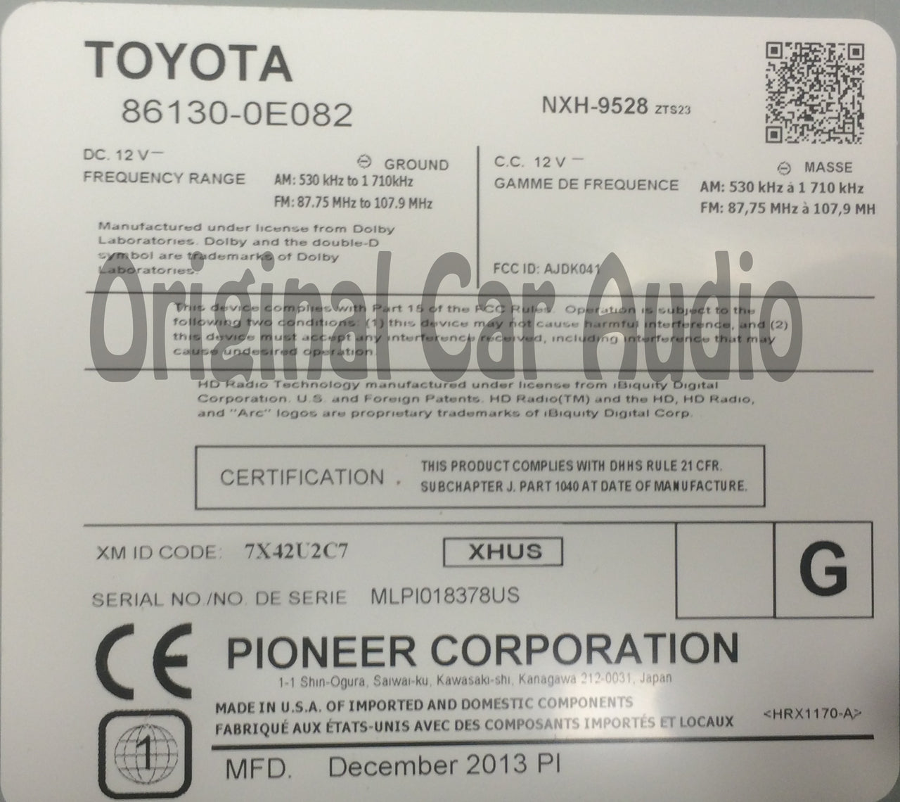 2013 - 2015 Lexus Rx350 Rx450H OEM AM FM Radio Stereo CD Player Receiver P10708 P10280