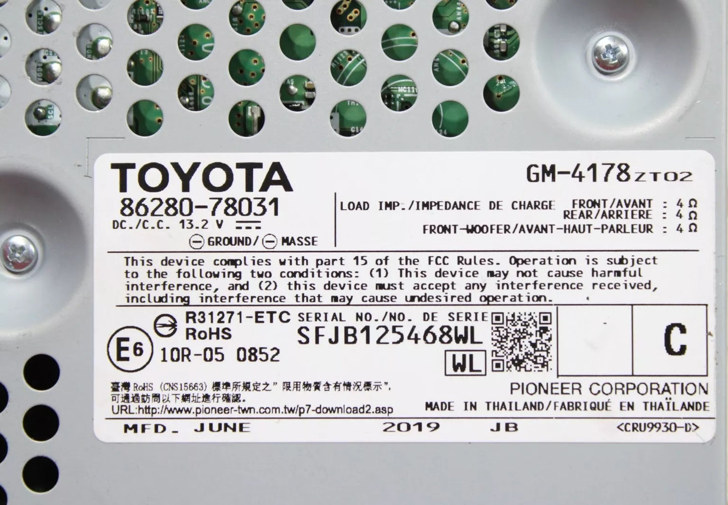 Repair of 2020 - 2021 Lexus NX300 OEM Pioneer Amp Radio Media Amplifier