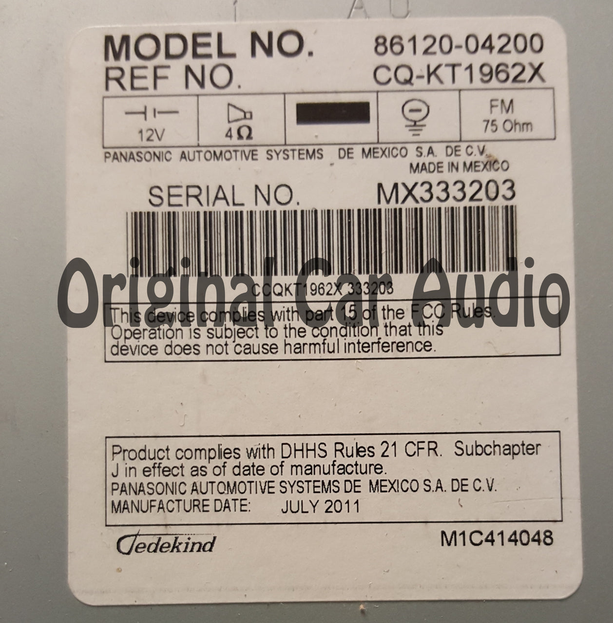 2005 - 2011 New Toyota Tacoma Satellite Radio MP3 6 Disc CD Changer A518A8