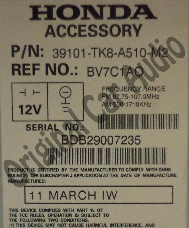 2011 - 2013 Honda Odyssey OEM Navigation GPS Premium Radio CD Player