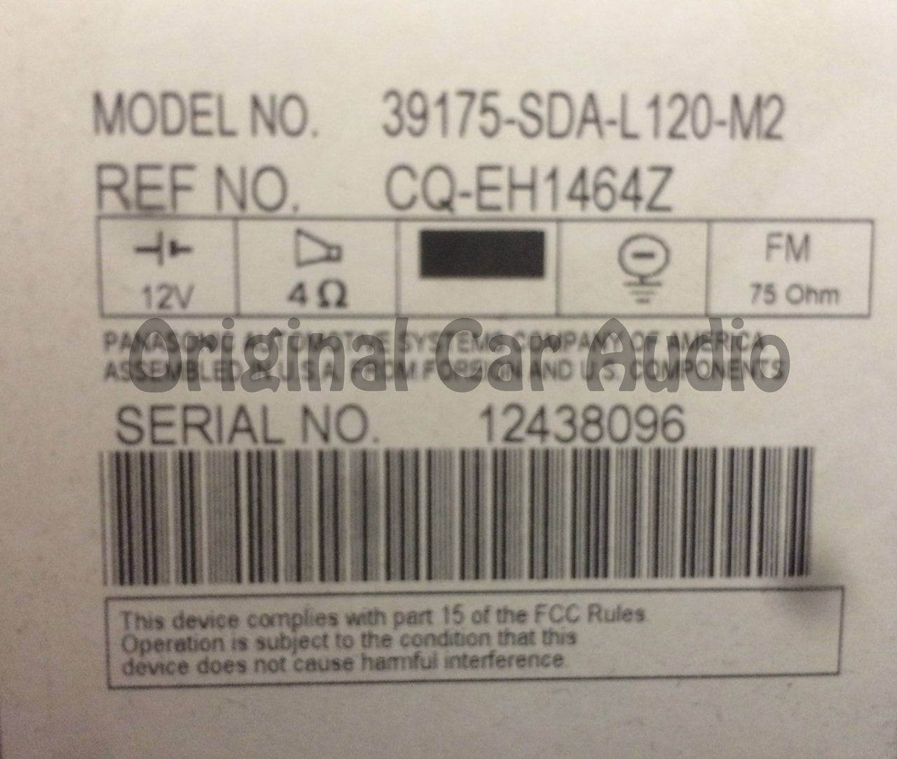 2004 - 2007 Honda Accord Radio and 6 CD Changer (EX)