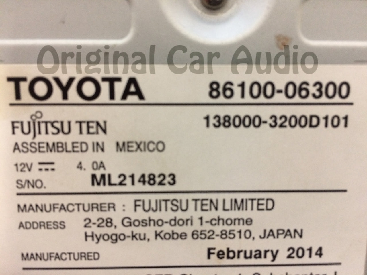 2012 2013 2014 Toyota Camry Touch Screen Navigation GPS HD Radio CD Player 100203