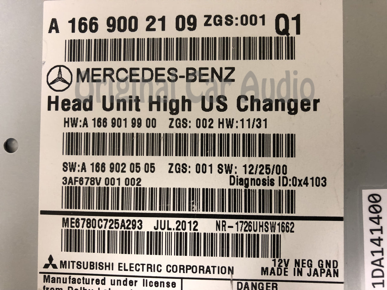 2013 - 2016 Mercedes Benz GL-Class ML-Class OEM Navigation Multi Media Audio Radio Receiver