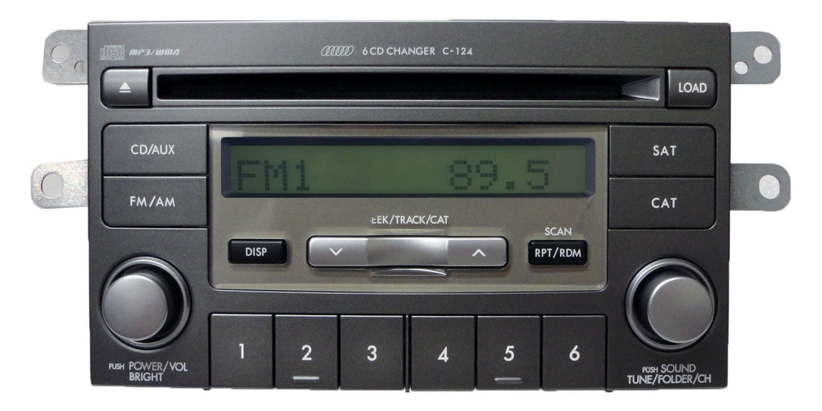 07 08 Subaru FORESTER Radio XM Satellite 6 Disc CD Changer Player MP3 WMA C124 C-124 Stereo 2007 2008 86201-FE250 PF-2868A-A