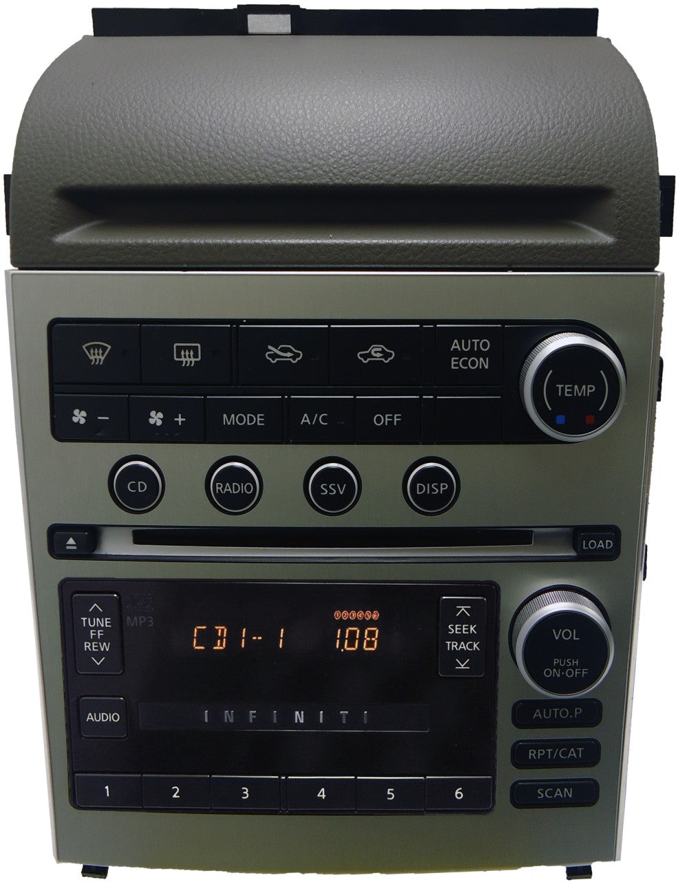 05 06 Infiniti G35 G 35 Radio MP3 MP 3 Stereo 6 Disc CD Changer Player Climate Controls 2005 2006 GRAY GREY