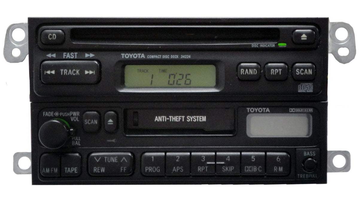 90 91 92 93 94 95 96 97 98 99 Toyota Celica 4Runner Camry Radio Tape Disc CD Player AD1700 34224 1990 1991 1992 1993 1994 1995 1996 1997 1998 1999