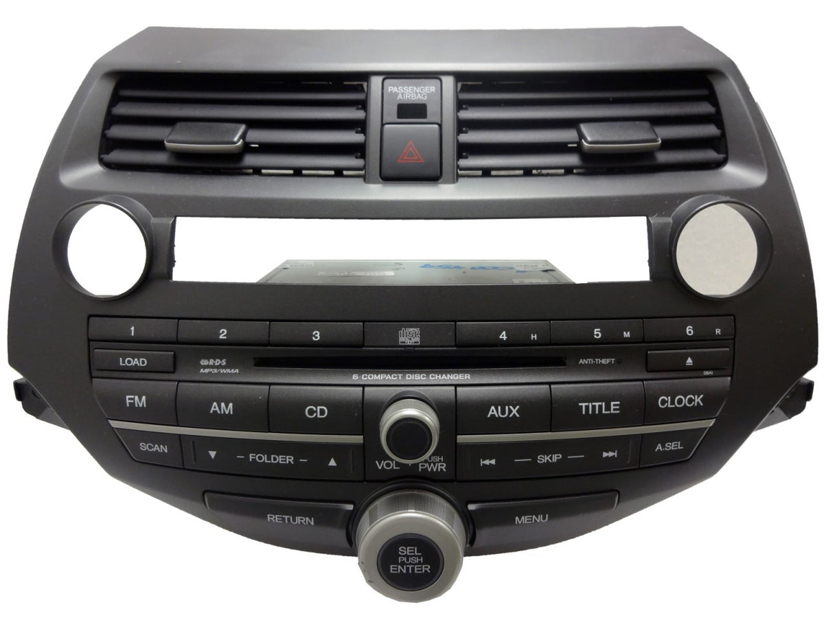 HONDA Accord Radio Stereo 6 Disc Changer CD Player 3BAB OEM 2008 2009 2010 2011 2012 w/Trim