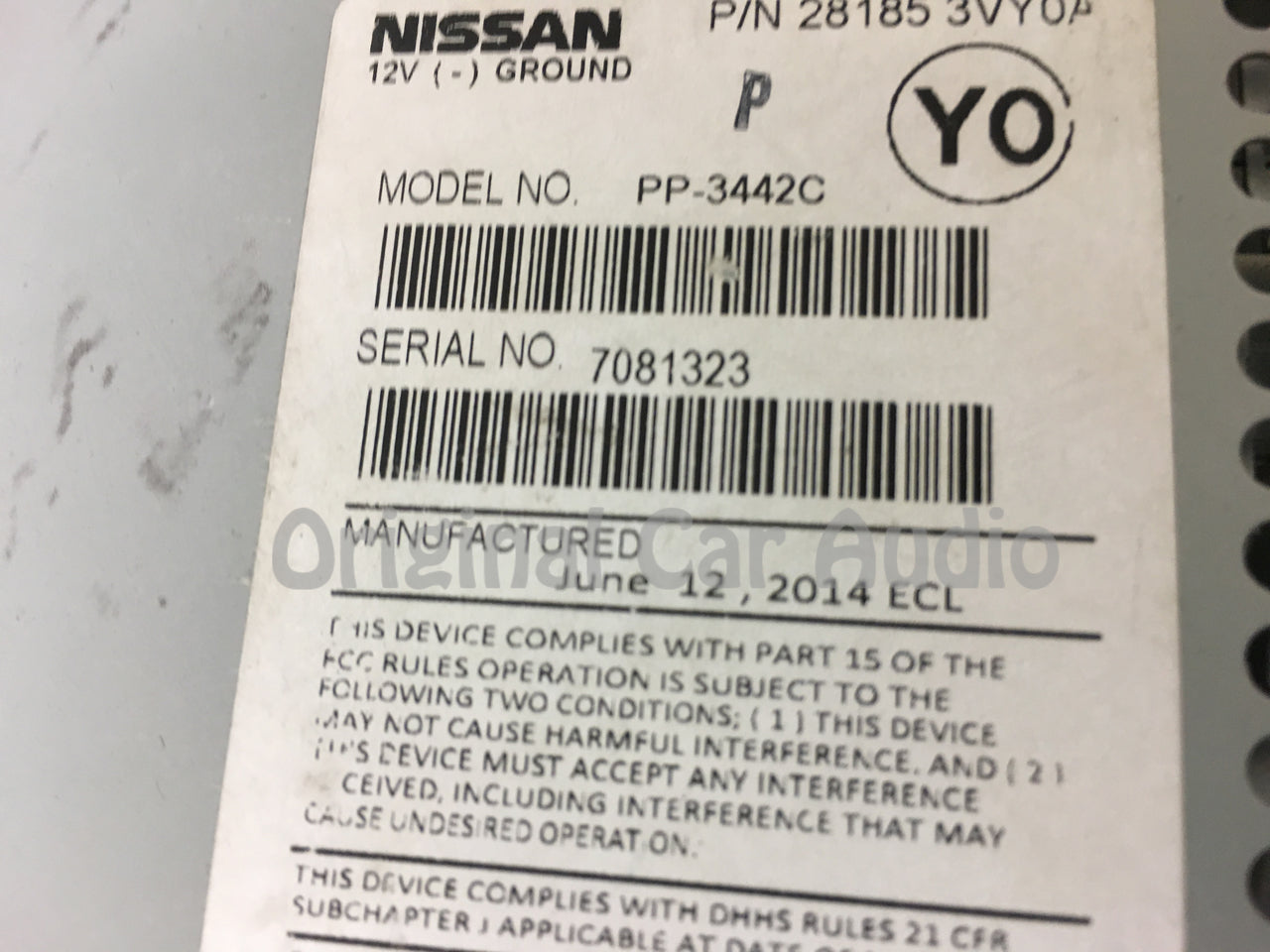 2013 - 2017 Nissan Versa OEM AUX AM FM Single CD Radio 28185 3VY0A
