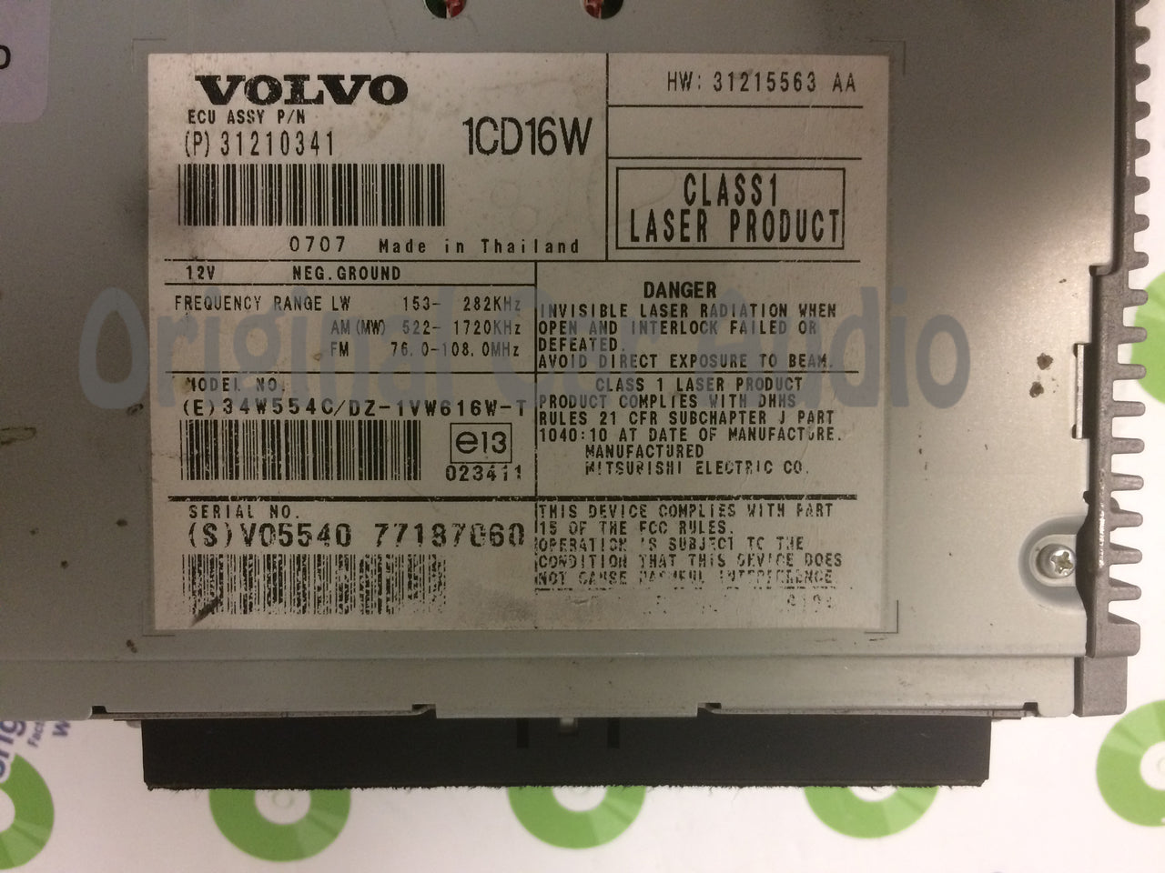 2007 - 2010 Volvo C30 V70 OEM Single CD AM FM MP3 Radio Receiver