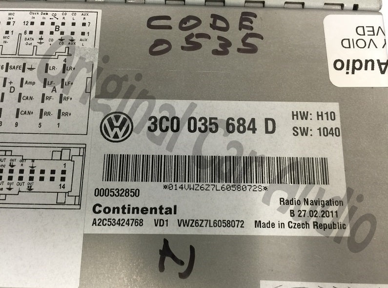 2010 - 2014 Volkswagen OEM Radio AM FM Navigation GPS Bluetooth DVD CD MP3 Player Premium 8
