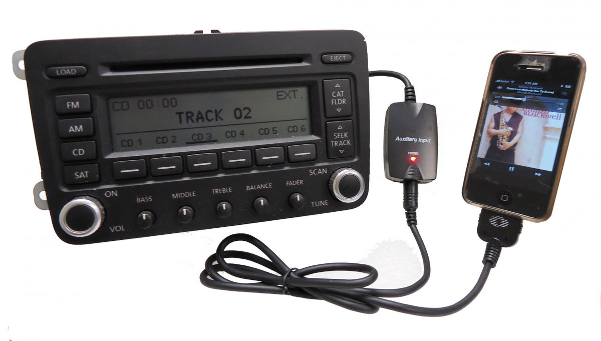 VW Volkswagen 12-pin iPod iPhone Adapter MP3 Auxiliary Harness Input Interface for Radio CD Player 2002 2003 2004 2005 2006 2007 2008 2009 2010 2011 2012