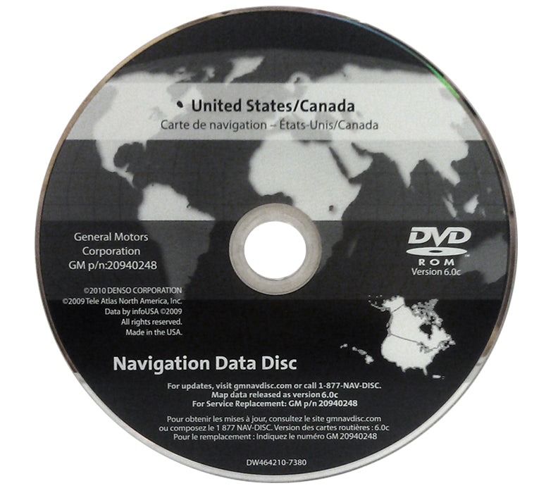 GM GMC Yukon Chevy AVALANCHE SUBURBAN GPS Navigation DVD Disc 20940248