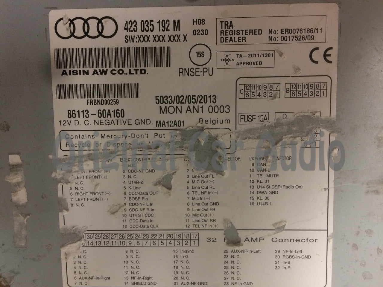 2014 - 2015 Audi R8 OEM RNS-E Navi + Plus Navigation Touch Screen Radio Receiver