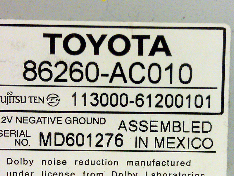 TOYOTA Avalon Slave Tape Deck Player 05 06 07 2005 2006 2007 14113