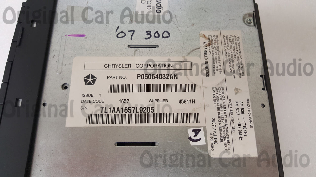 Dodge Chrysler Radio 6 Disc CD Changer MP3 Tape Cassette