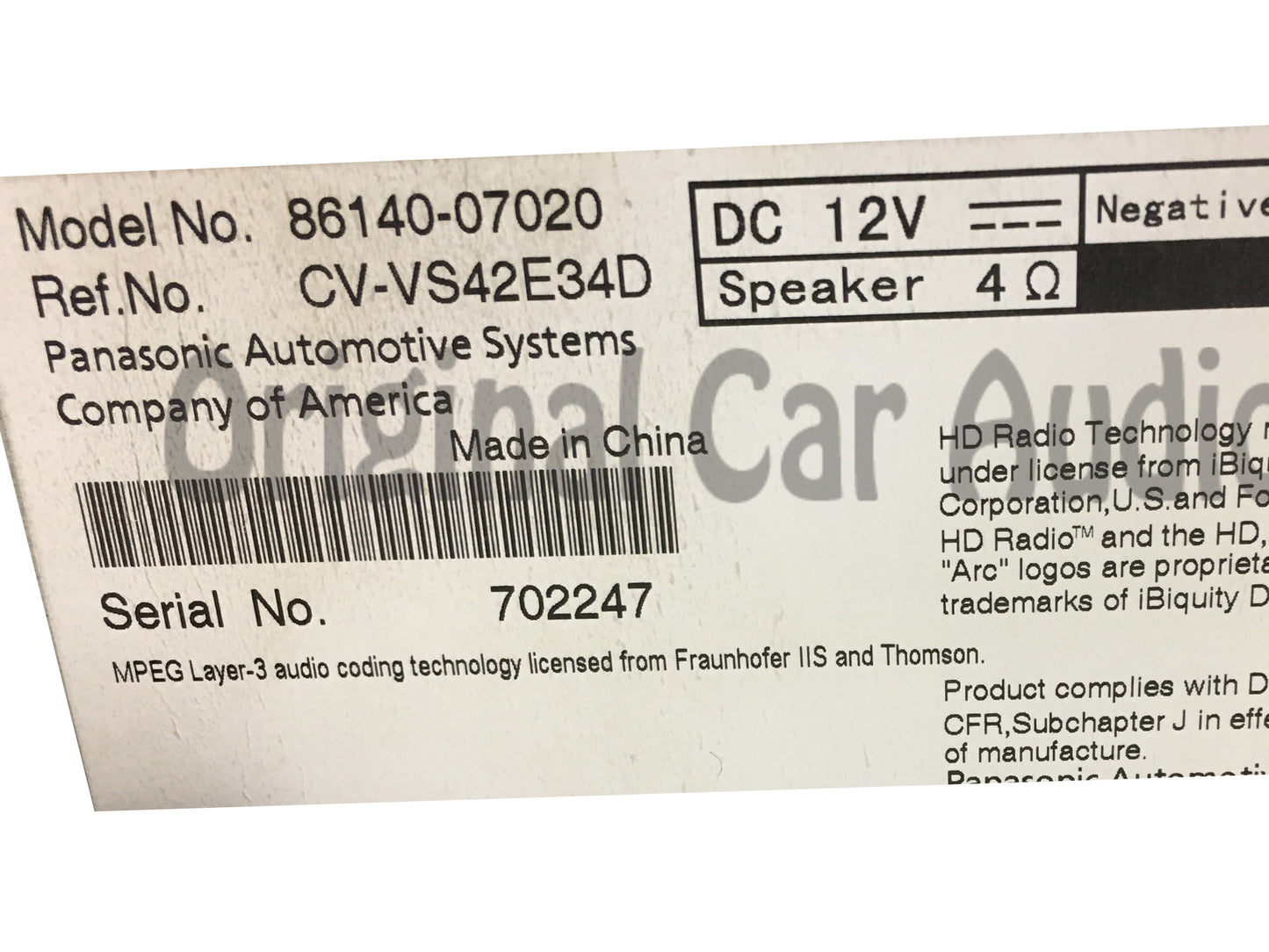 2013 - 2016 Toyota Avalon OEM Entune Touch Screen Navigation AM FM SAT HD Radio 57048