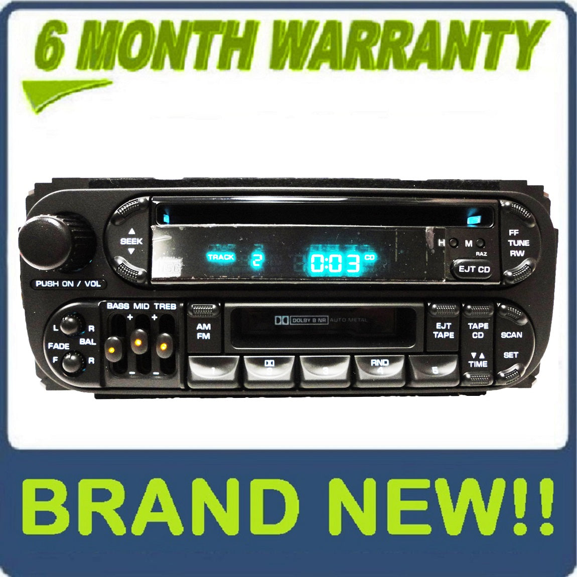 NEW 1998 - 2003 Jeep Dodge Chrysler OEM AM FM Radio Tape CD Player Receiver RAZ