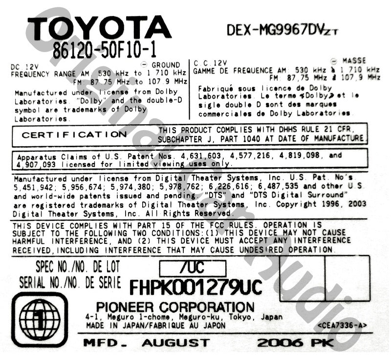 2007 - 2009 Lexus LS460 Mark Levinson radio 6 disc CD changer gray trim