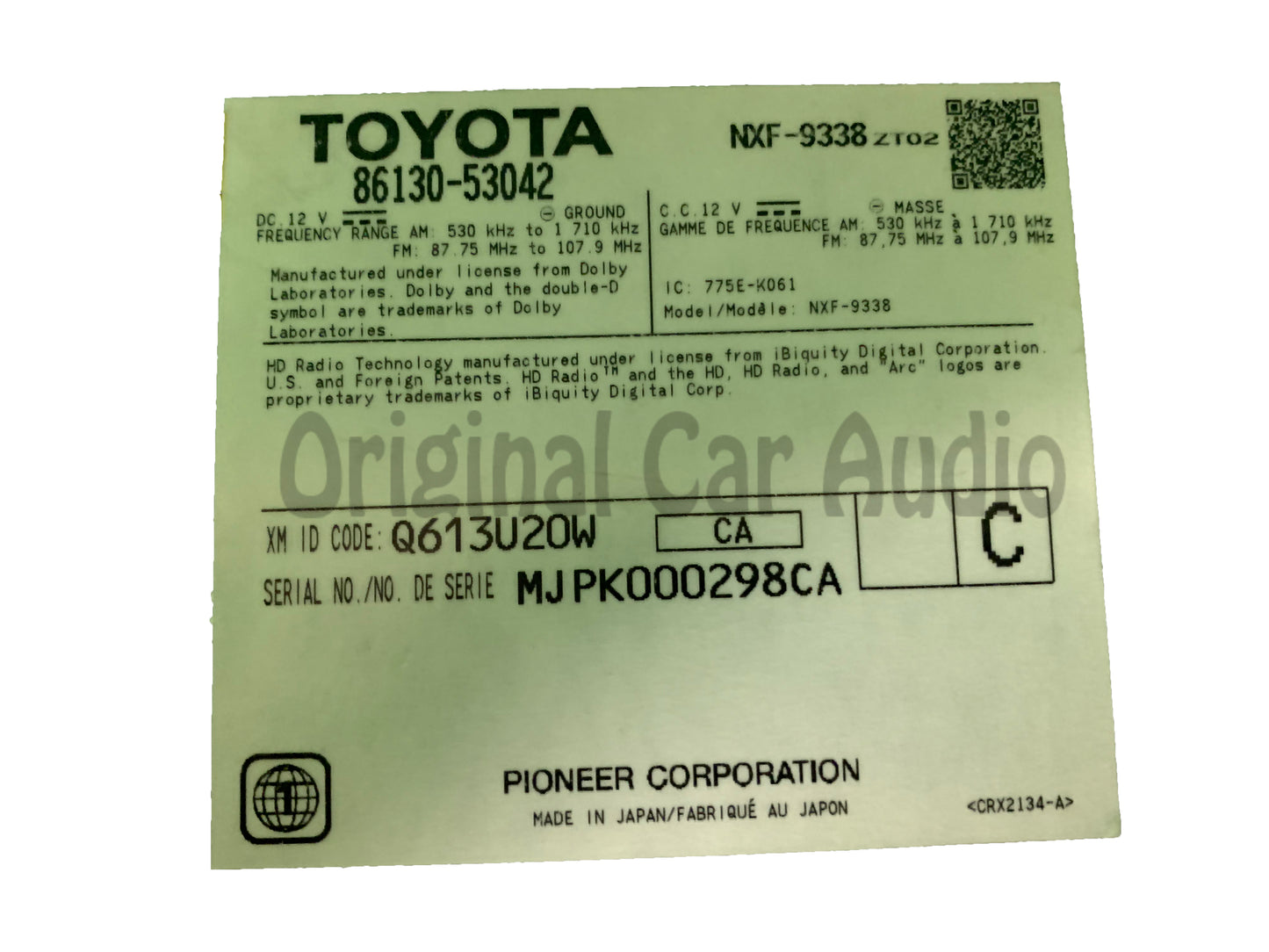 Refurbished 2014 - 2015 Lexus IS300 IS350 OEM Mark Levinson OEM Multi Media Navigation Radio Receiver CANADA