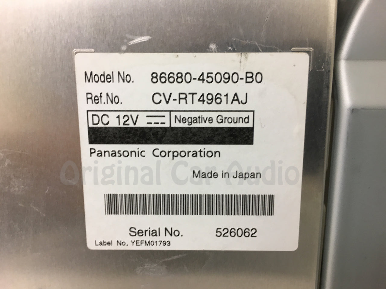 2011-2014 Toyota Sienna DVD Rear Wide Screen Monitor Display 86680-45090-B0