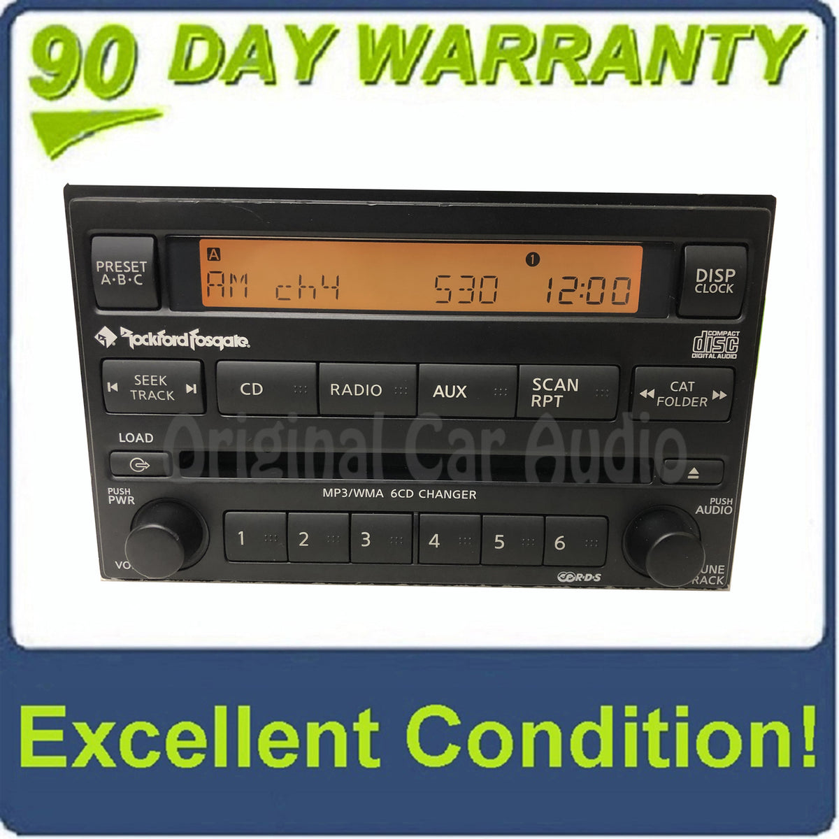NISSAN Xterra Frontier Rockford Fosgate Radio 6 Disc Changer MP3 CD Player AUX 28185 ZP70A CQ-EN9661X 2005 2006 2007