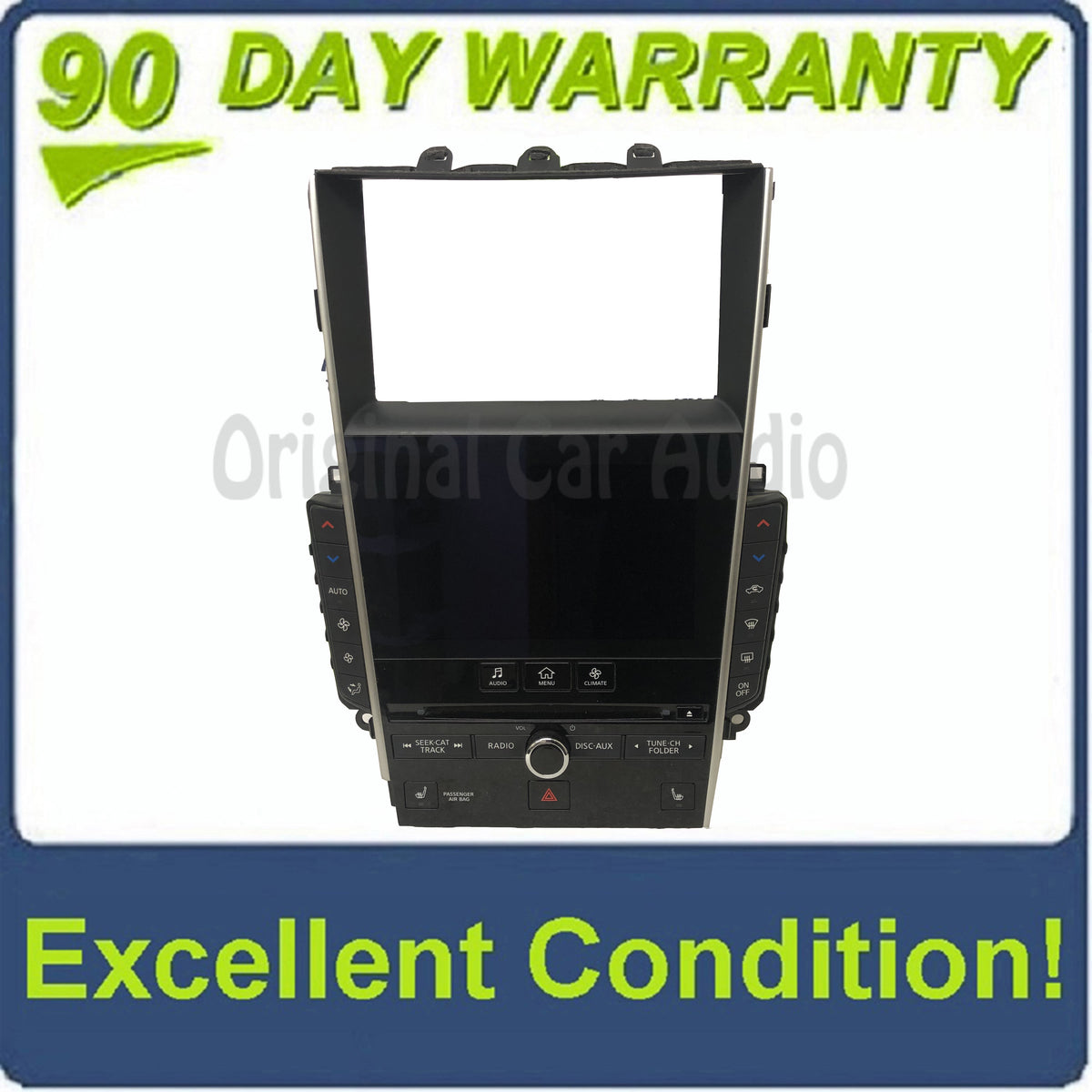 2014 - 2020 Infiniti Q50 OEM Navigation Radio Control Panel Touch Screen Climate Control w/Heated Seats BEZEL ONLY