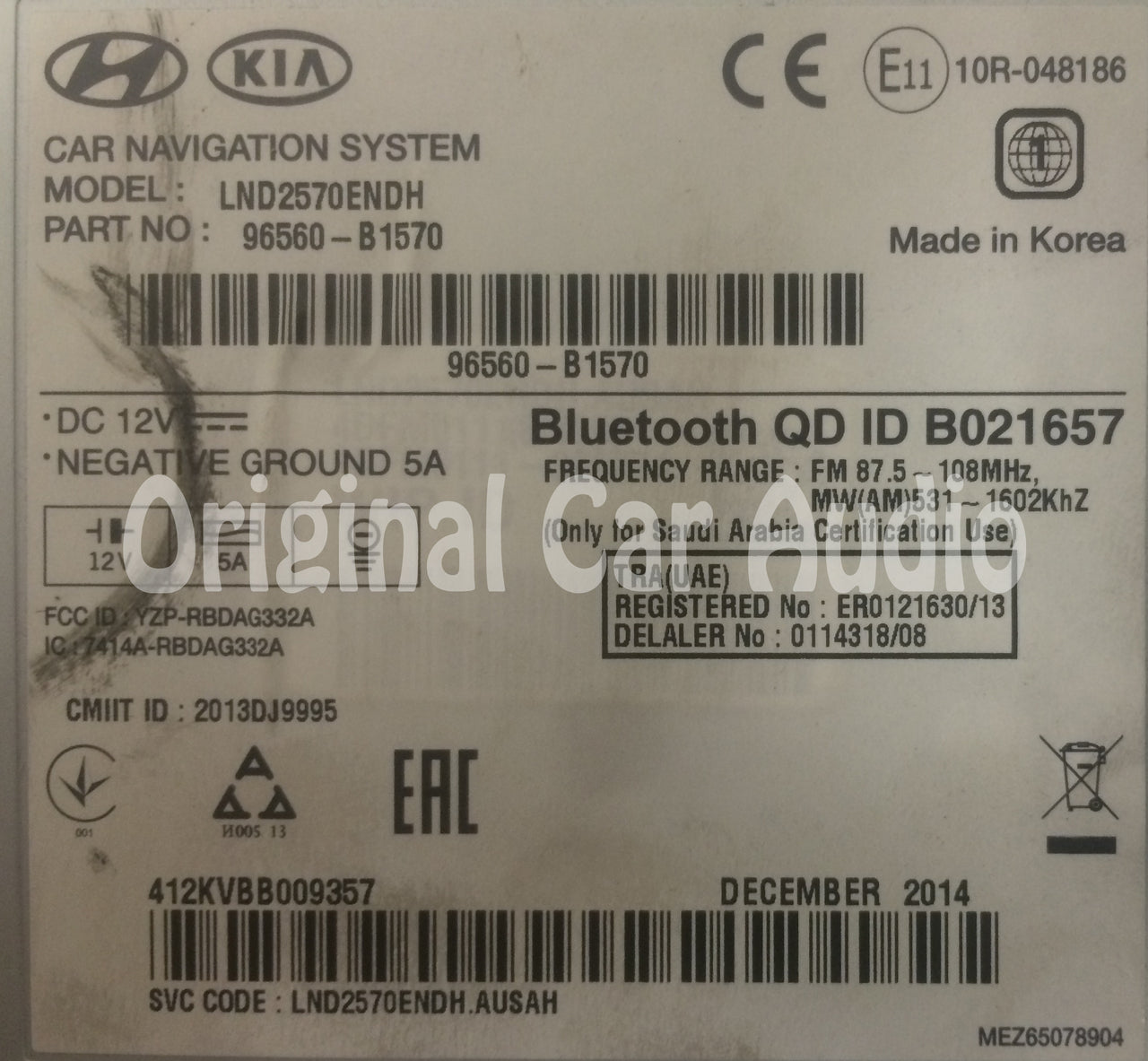 2015 - 2020 Hyundai Genesis OEM Navigation GPS Lexicon HD Radio XM AM FM Receiver MP3 CD Player MOSTBUS