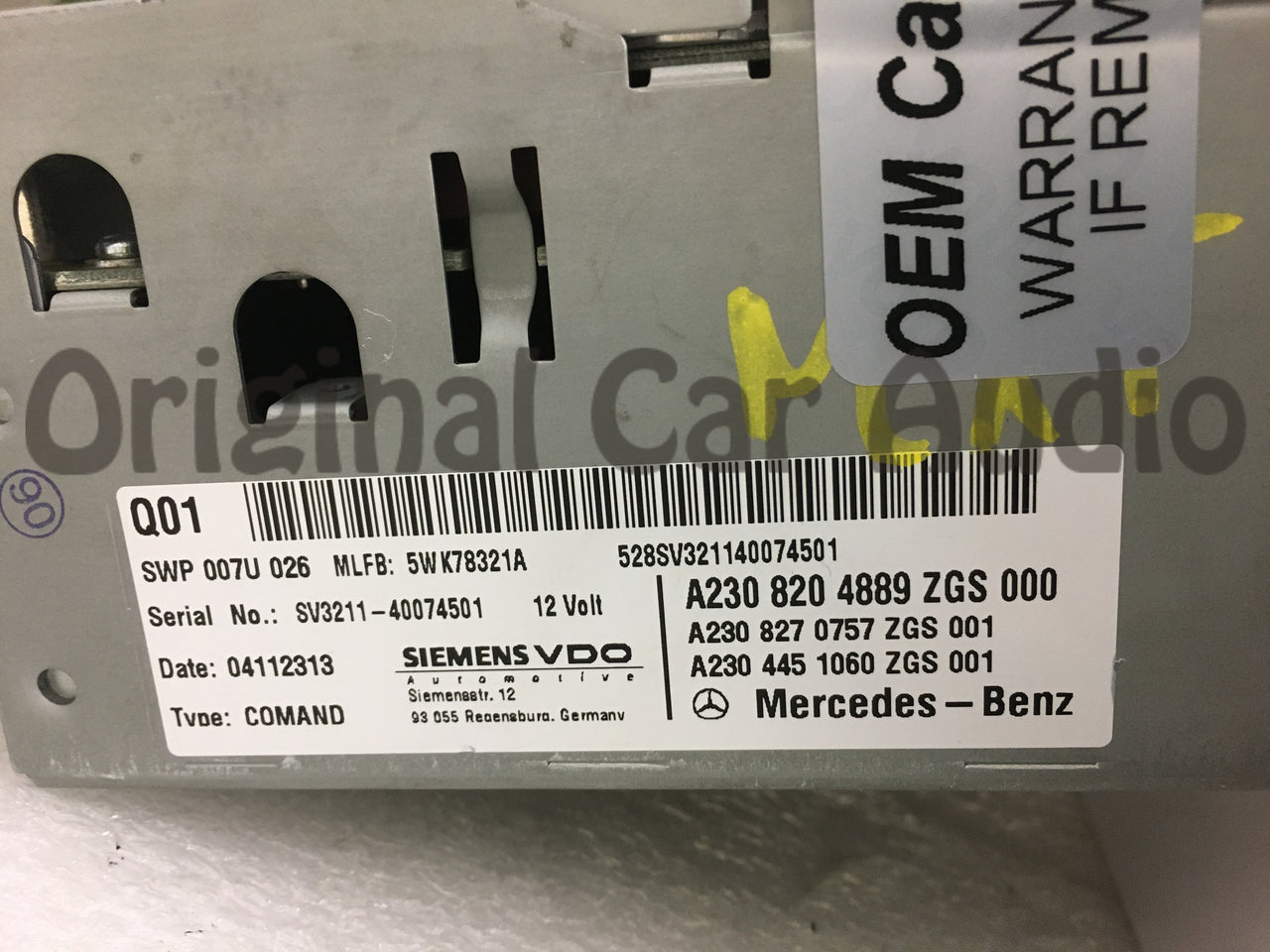 Refurbished 2005 2006 2007 2008 Mercedes Benz SL Class OEM W230 radio Navigation GPS CD Player AM FM