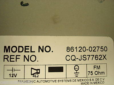 NEW Toyota Corolla Radio CD Player 86120-02750 NON JBL 2009 2010 2011