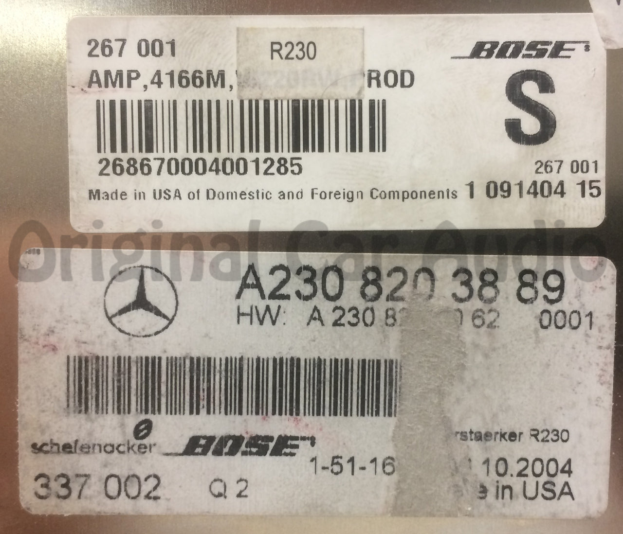 2005 2006 2007 2008 Mercedes SL Class Bose Amplifier A230 820 38 89