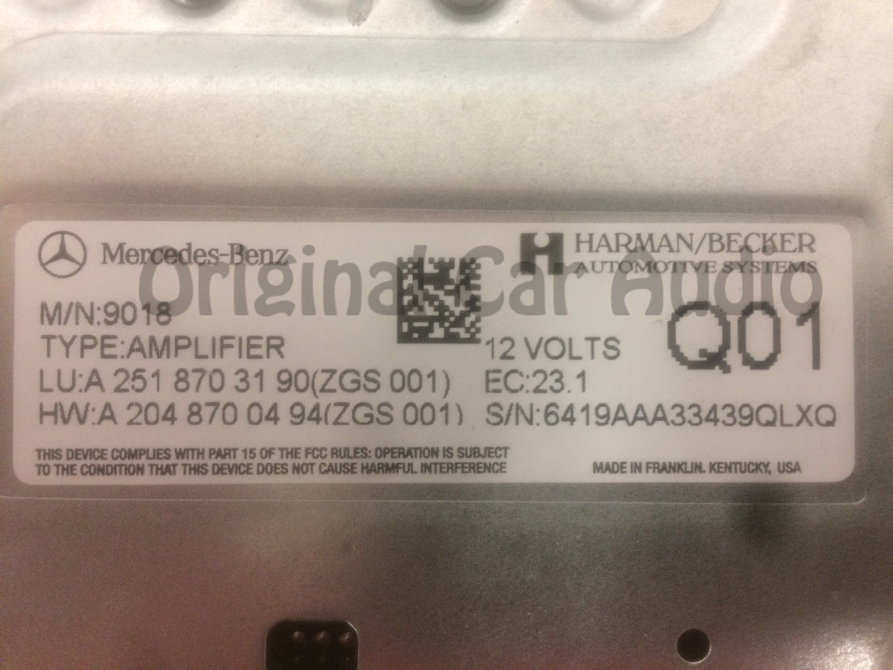 2010 2011 2012 Mercedes GL-Class Harmen Becker Amp ML350 ML550 GL450 GL550 R350 R500