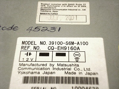 Acura Legend Radio Tape & 6 Disc CD Changer 90 91 92 93 94 95 39100-S6M-A100, 39100S6MA100