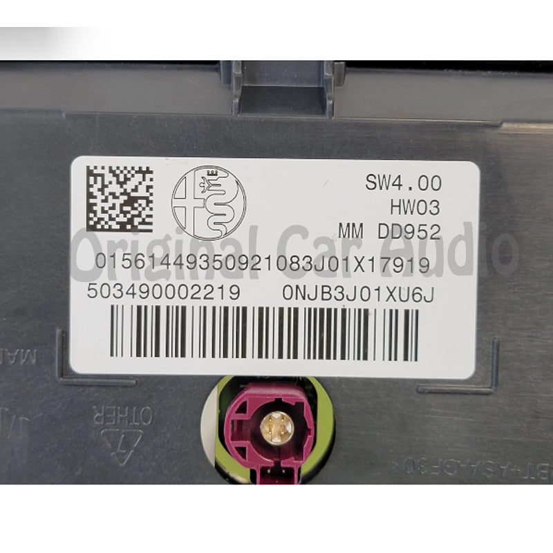 2019 Alfa Romeo Giulia Vehicle Information Screen OEM 503490002219, 90002219