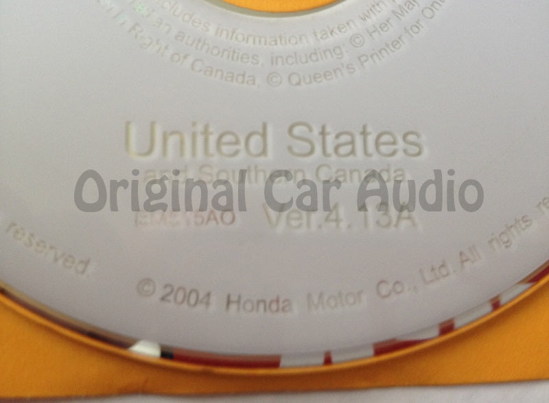 Acura Honda Satellite Navigation System GPS DVD Drive Disc BM515AO Ver. 4.13A
