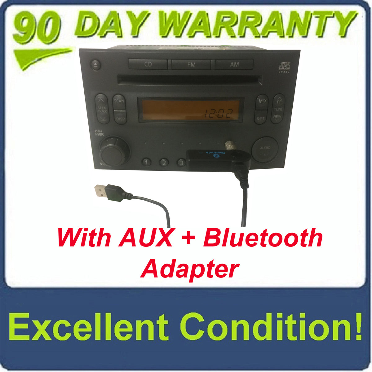 2003 - 2009 Nissan 350Z Radio CD Player CY330 WITH AUX + Bluetooth Adapter