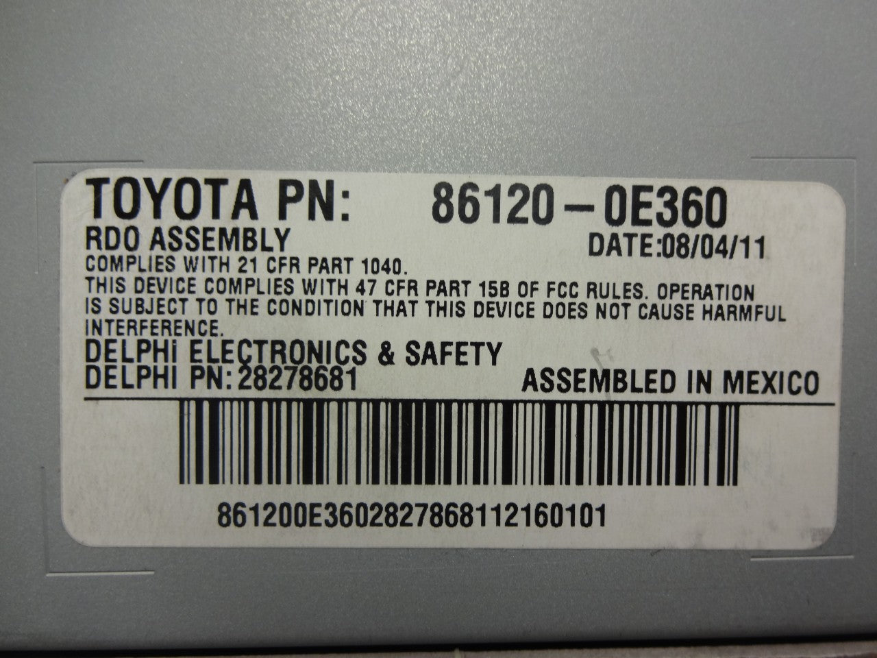 NEW TOYOTA Highlander Radio Stereo MP3 CD Player AD1821 2010 2011 2012 Factory OEM