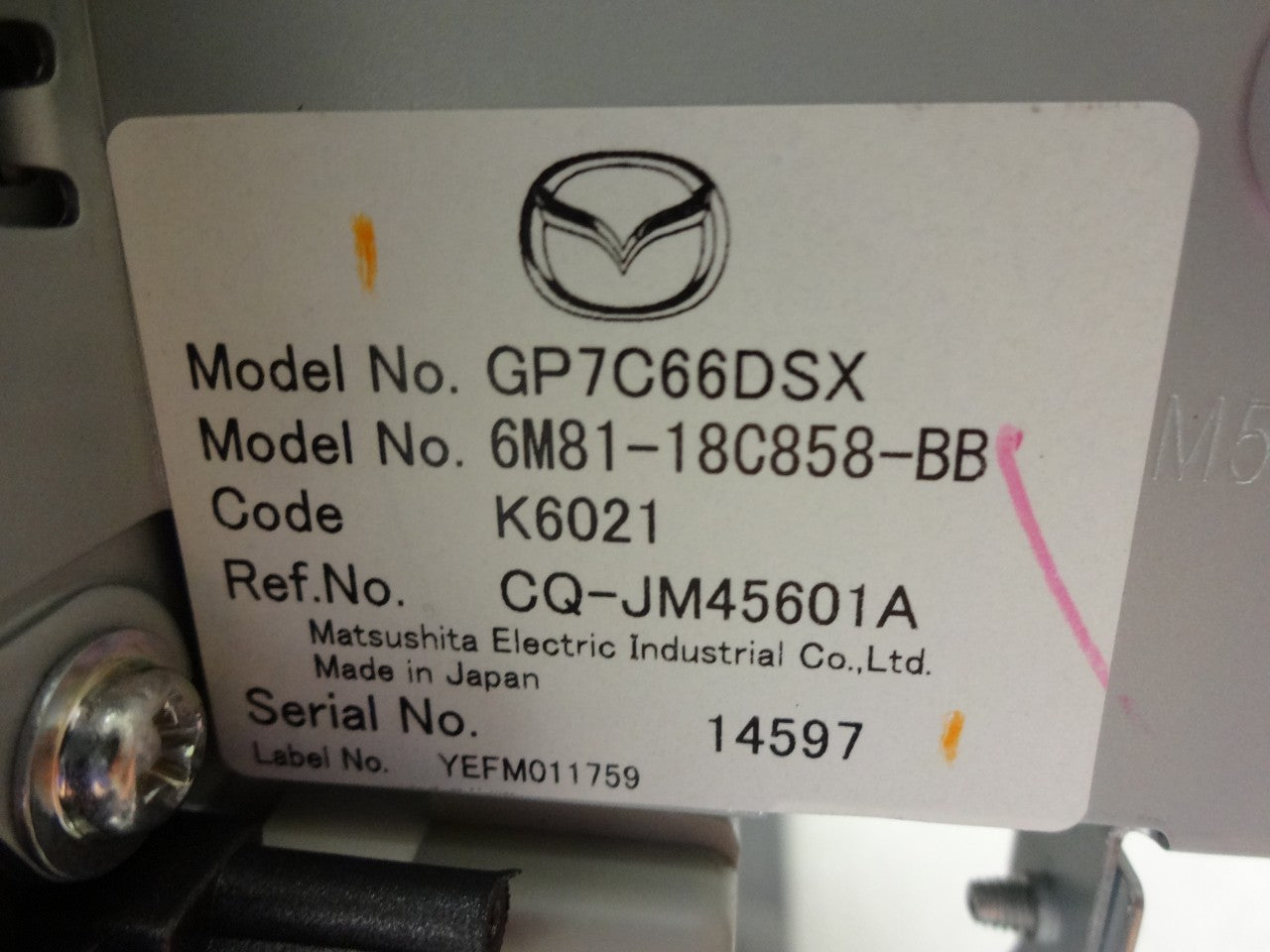 MAZDA 6 Radio Stereo CD Player Auto Climate Temp Controls 2006 2007 2008