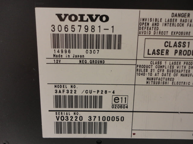 VOLVO XC90 XC-90 Navigation Map Disc DVD ROM Drive 2003 2004 2005 2006 OEM