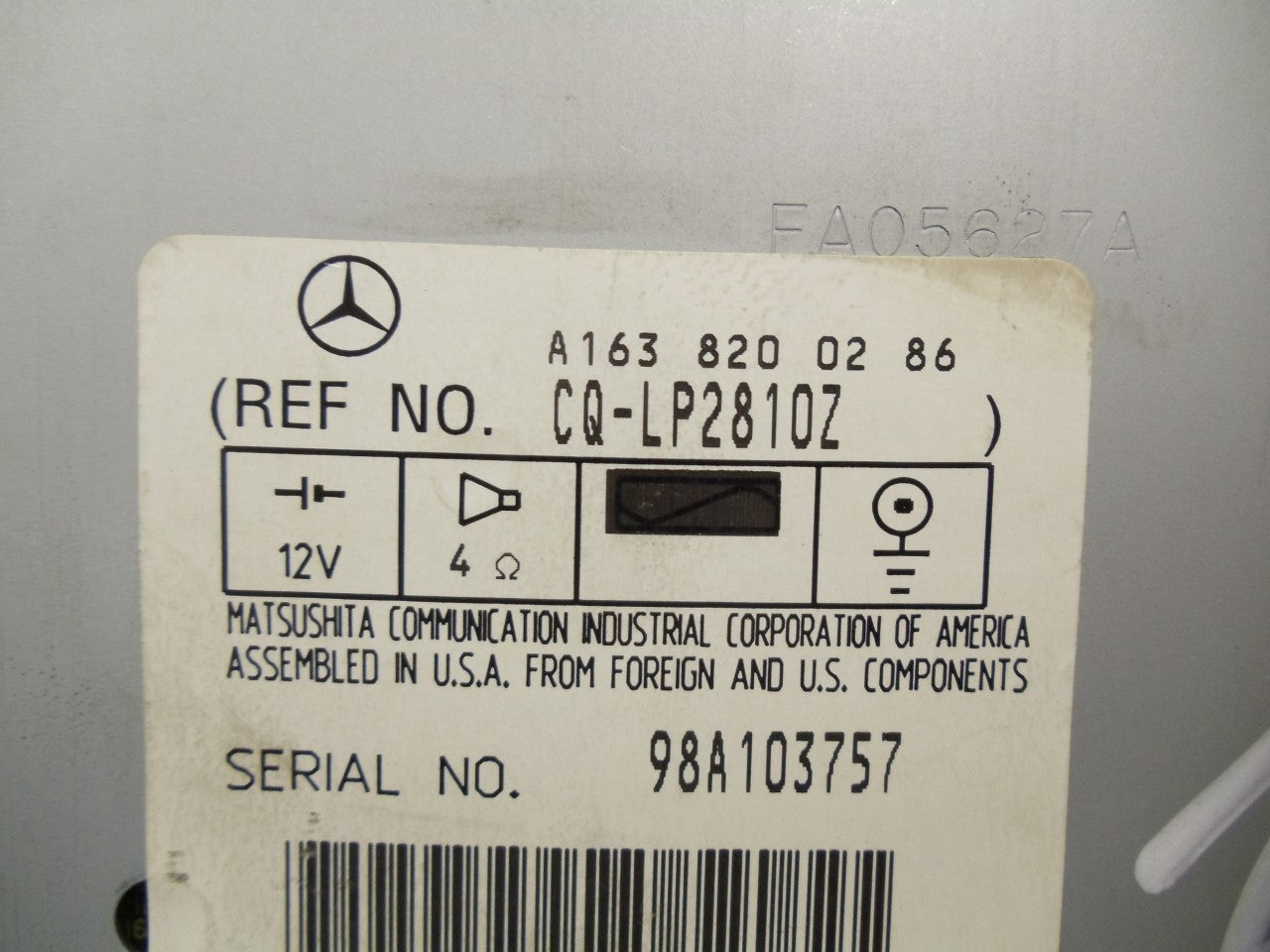 1998 1999 Mercedes-Benz ML Series ML320 ML430 Radio Cassette