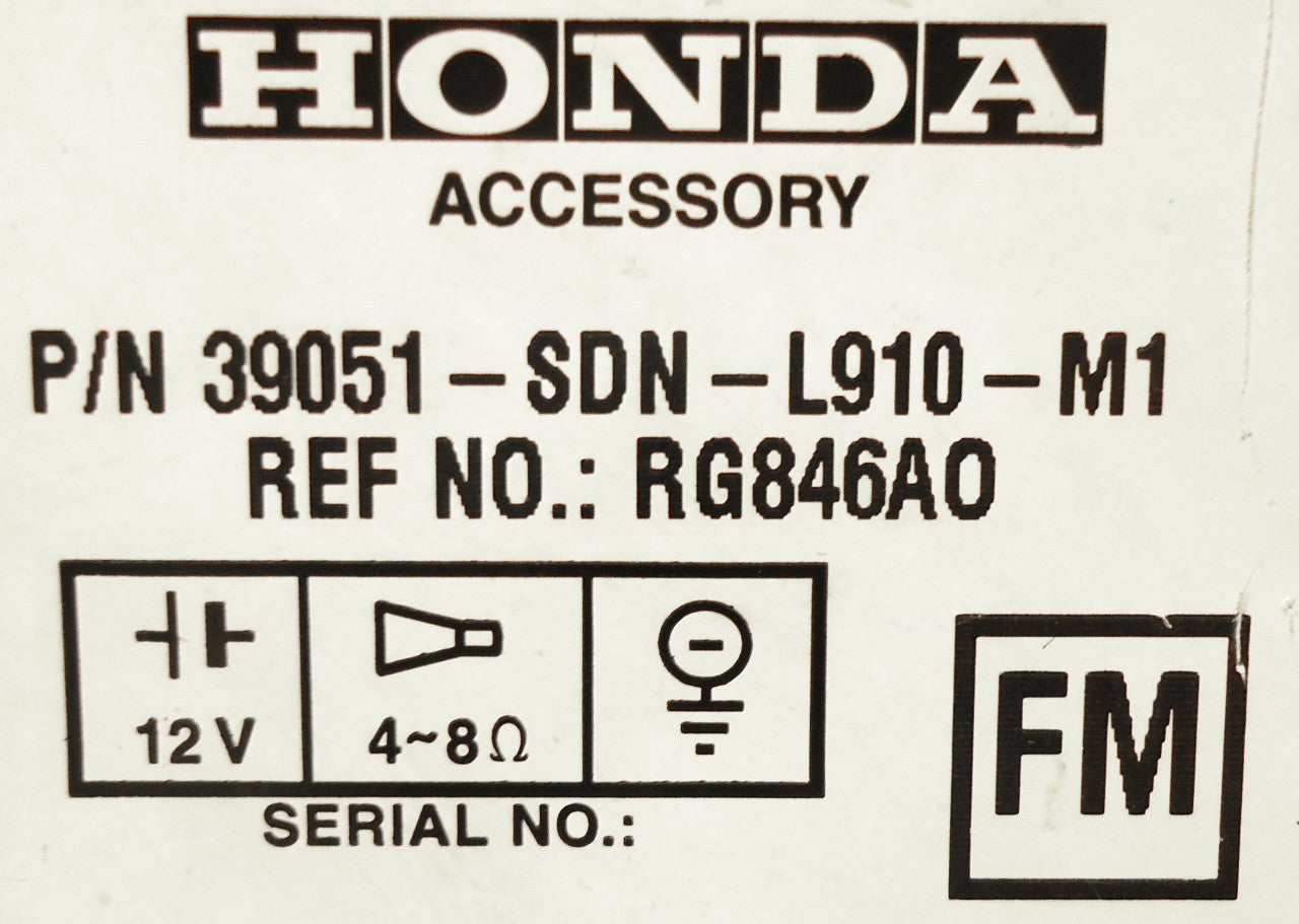 HONDA Accord Navigation GPS System LCD Display Screen Monitor XM Satellite Radio 6 Disc Changer CD Player 2GY3 2006 2007 39051-SDN-L910-M1 39051-SDN-L810-M1 39051-SDN-C810-M1
