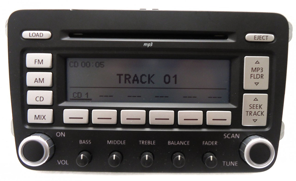2006 2007 2008 2009 VW VOLKSWAGEN Jetta Passat Rabbit Golf GTI EOS Tiguan OEM Premium 7 Radio Stereo MP3 6 Disc Changer CD Player