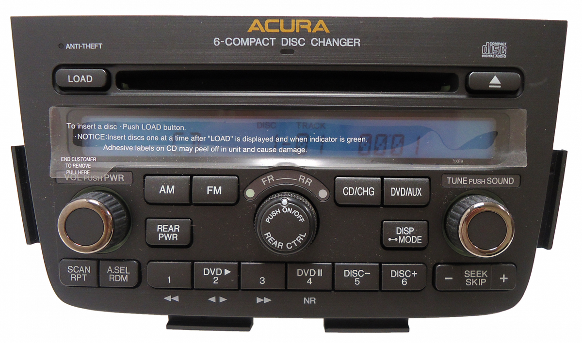 05 06 Acura MDX Radio DVD Player 6 CD Changer Stereo 1XF9