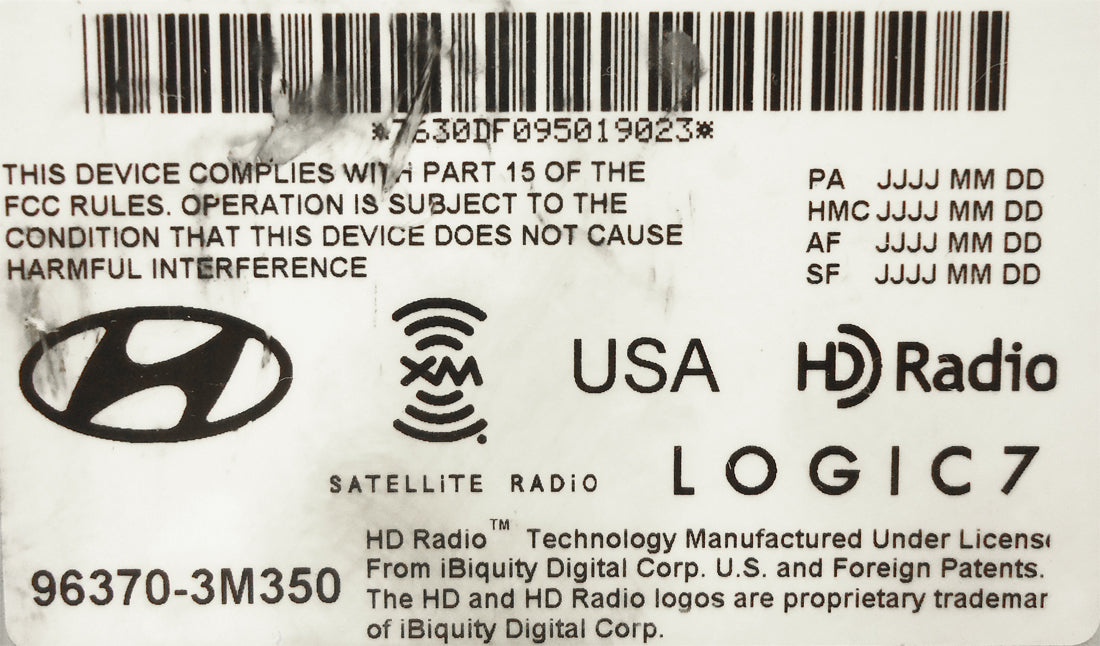 HYUNDAI Genesis XM HD Radio Logic 7 Amplifier 96370-3M350