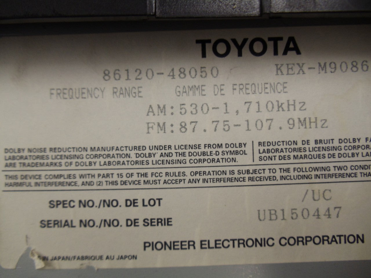 LEXUS RX300 Premium Sound System Radio Stereo Tape Player Climate Controls P1714 1999 2000 2001 2002 2003