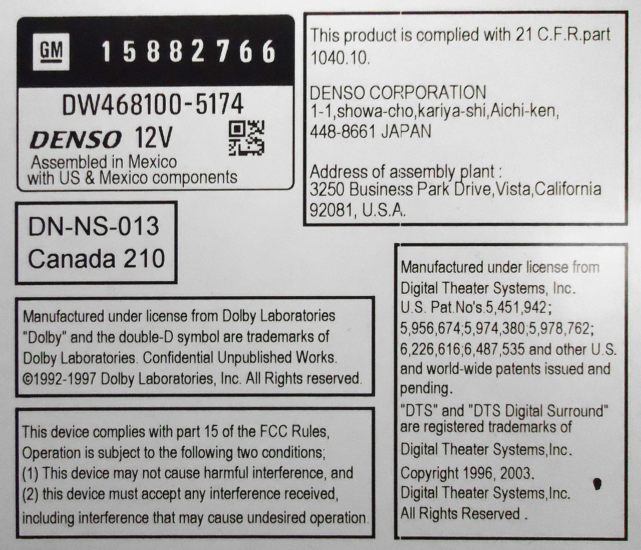 Unlocked GMC Chevrolet Navigation GPS Radio OEM Receiver